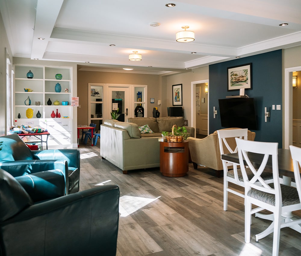 Seating and lounge area in the family room